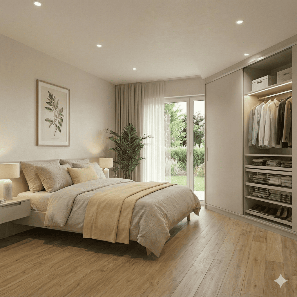 chambre principale avec placard accessible