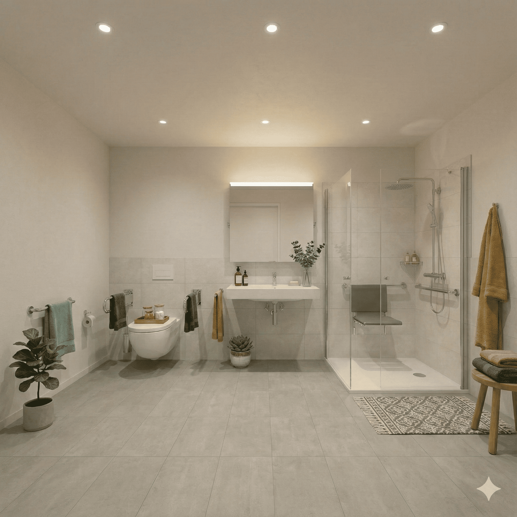 salle de bain moderne adapté PMR